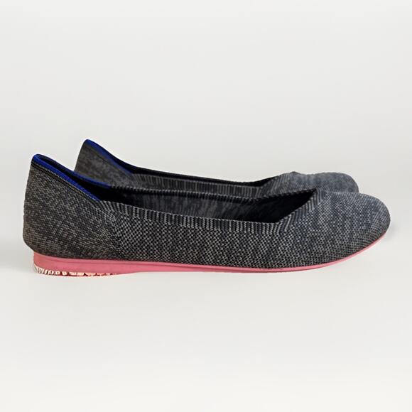 Rothy’s The Point Womens Size 10 Ballet Flats Gray Knit Comfort Casual Fashion - Picture 1 of 6